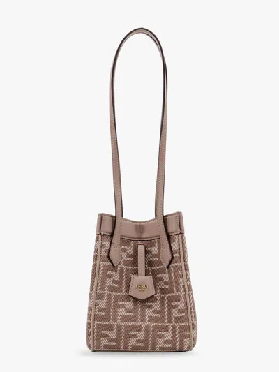 Fendi Women Origami Mini Leather And Denim-effect Ff Jacquard Transformable Mini-bag