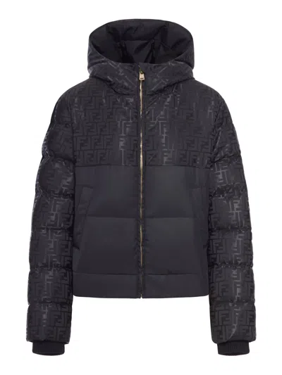 FENDI FENDI WOMEN PADDED JACKET IN FF JACQUARD TECHNICAL FABRIC