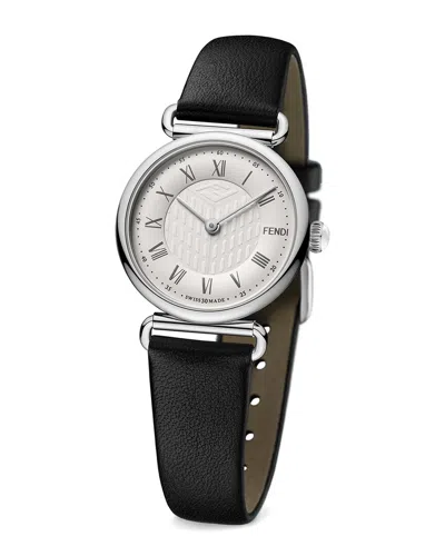 Fendi Women's Palazzo 29mm Stainless Steel Case & Leather Strap Watch In White