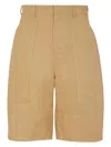 Fendi Camel Paper Bermuda Shorts In Brown