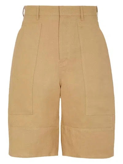 Fendi Women's Paper Bermuda Shorts In Brown