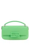 Fendi Women Pastel Green Leather Baguette Phone Case In Green