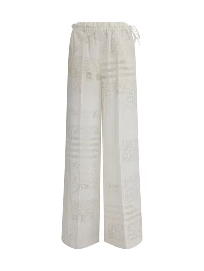 Fendi Women Patchwork Devo Pants In White