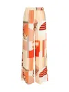Fendi Women Patchwork Print Silk Crepe Pants In Multi