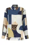 Fendi Camicia In Seta Stampata Donna In Multi