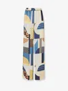 Fendi Patchwork Print Silk Flowing Pyjama Trousers In Multi