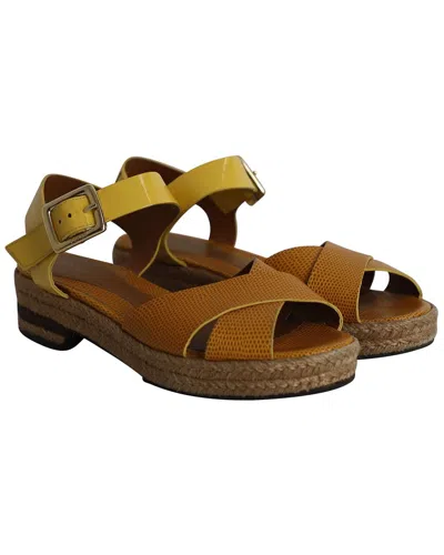 Fendi Women's Patent Leather Cross Ankle Strap Sandal, Size 35 (authentic Pre-  Loved) In Animal Print