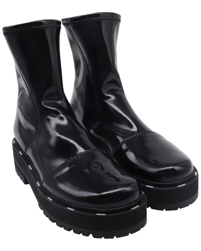 Pre-owned Fendi Women's Patent Leather Neoprene Combat Boot (authentic Pre-loved)