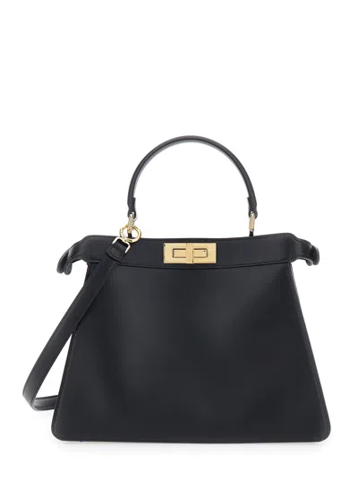 Fendi Women Peekaboo I See You Graphic Flower Paillettes In Black
