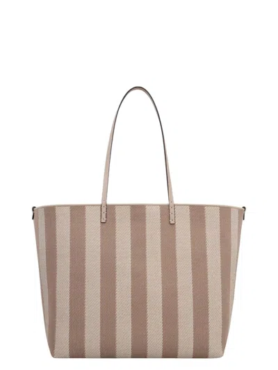 Fendi Women's Pequin Striped And Ff Fabric Roll Large Reversible Shopper