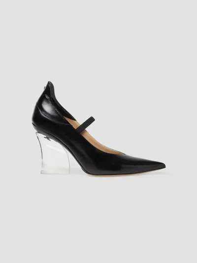 Fendi Illusion Pump In Black Leather In Pink