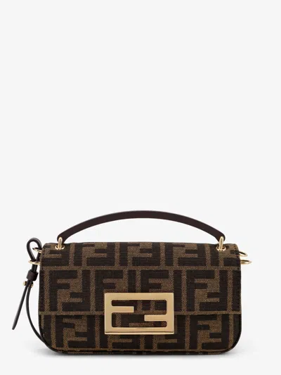 Fendi Women Phone Baguette Ff Jacquard Fabric Crossbody Bag In Multi