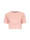 Fendi Women Pink T-shirt With Cropped Design And Raised Logo On The Front In Cotton Woman In Pink