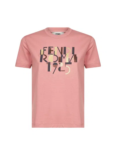 Fendi Roma 1925 T-shirt In Pink