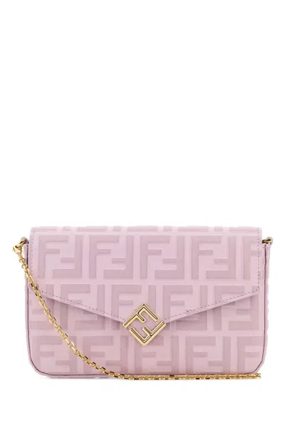 Fendi Ff Diamonds Logo-embellished Wallet In Pink