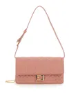 Fendi Women Pink Wallet On Chain Baguette With All-over Ff Motif And Ff Plaque In Leather Woman In Pink