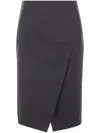 Fendi Women Pinstripe Midi Skirt In Gray