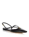 Fendi Women's Pointed Leather Slingback Flats In Black