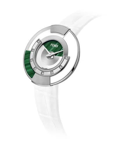 Fendi Women's Policromia Diamond Watch In White