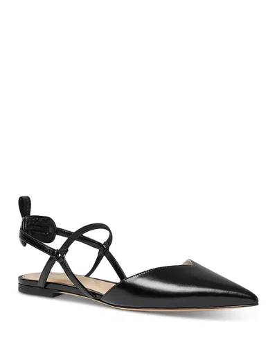 Fendi Women's Polished Leather Slingback Flats In Black