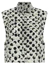 Fendi Cropped Top Dot Pattern Collared Sleeveless In Multi