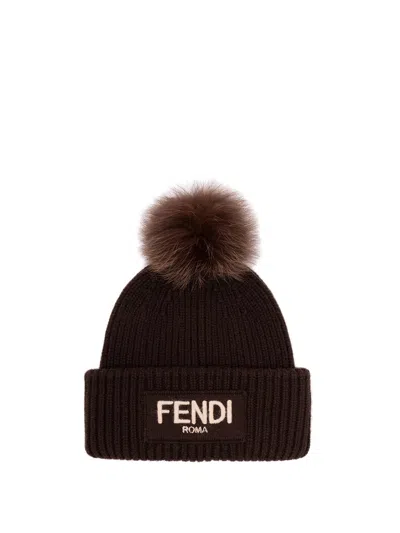 FENDI FENDI WOMEN PON PON BEANIE