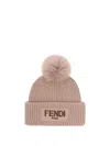 Fendi Women Pon Pon Beanie In Brown