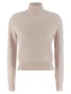 Fendi Women Powder Pink Stretch Wool Blend Sweater In Pink