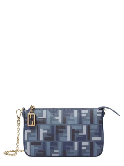 Fendi Women Pouch "baguette" In Blue