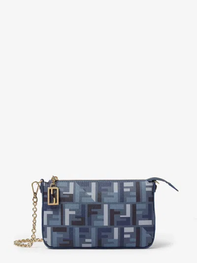 Fendi Women Pouch Baguette Ff Jacquard Fabric Shoulder Bag In Multi