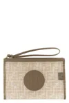 Fendi Clear Clutch Wrist Strap In Cream