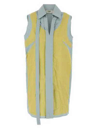 FENDI WOMEN'S POWDER BLUE COTTON DRESS