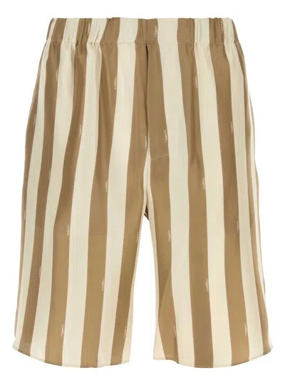 Fendi Women's Printed Silk Bermuda Shorts