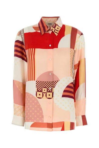 Fendi Women Printed Silk Shirt In Multi