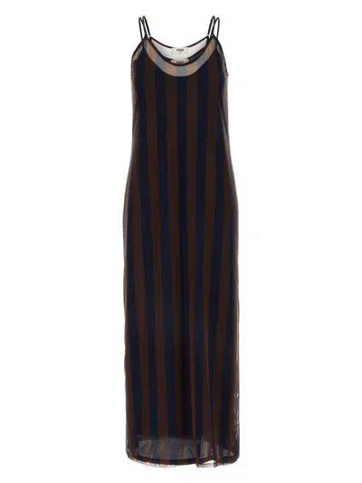 FENDI WOMEN'S PRINTED STRETCH TULLE DRESS