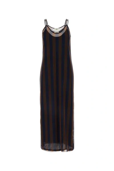Fendi Women Printed Stretch Tulle Dress In Multicolor