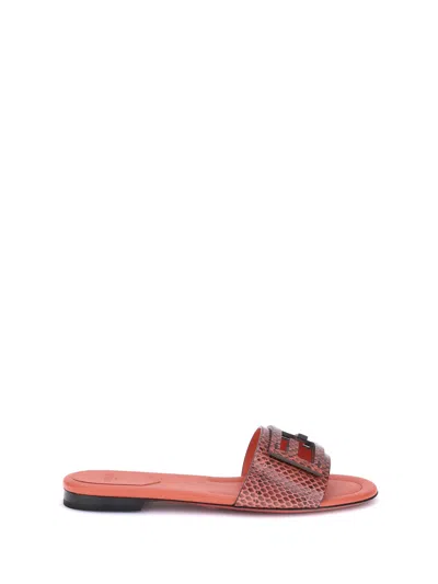 FENDI FENDI WOMEN PYTHON PRINT SANDALS
