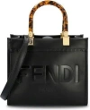 Fendi Women Sunshine Small Shopper Bag In Black