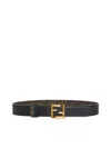 Fendi Women Reversible Ff Belt In Black Leather In Multi