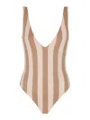 Fendi Pink Lycra Reversible One-piece Swimsuit In Brown