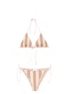 Fendi Women Striped Triangle Bikini Set