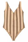 Fendi Pink Lycra Reversible One-piece Swimsuit In Pink