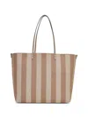Fendi Women Reversible Pequin Ff Striped Fabric Shopper In Multi