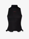 Fendi Cotton Top Finished With Ruffles In Black
