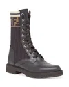 Fendi Women's Rockoko Leather Biker Boots In Black