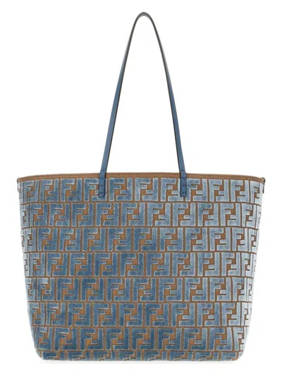 Fendi Women's Roll Large Shopper Bag In Blue