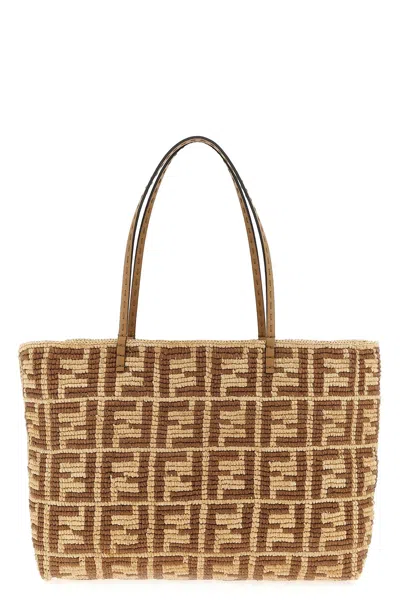 Fendi Women 'roll Large' Shopping Bag In White