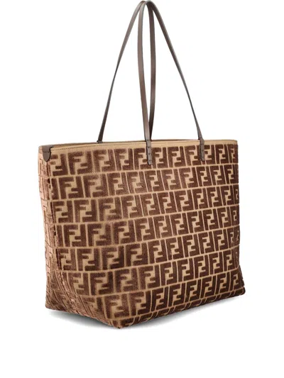 Fendi Women Roll Large Velvet Tote Bag In Multi