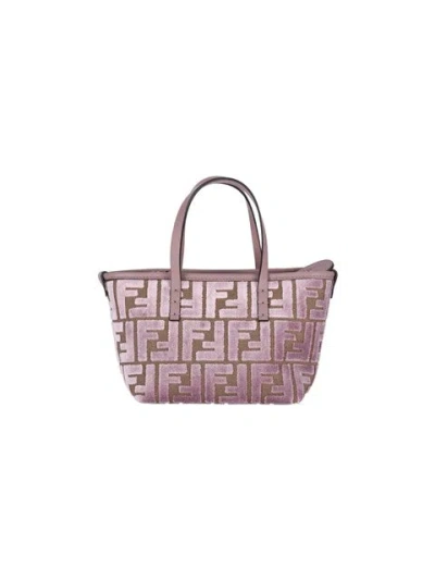 Fendi Roll Mini Shopping Bag In Pink
