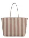 Fendi Reversible Shopper In Pequin Striped And Dove Grey Ff Fabric